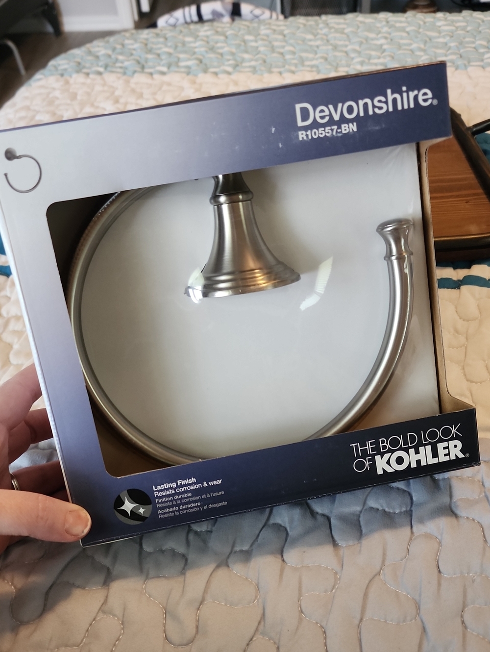 NWT Kohler Devonshire Brushed Nikel Towel Ring